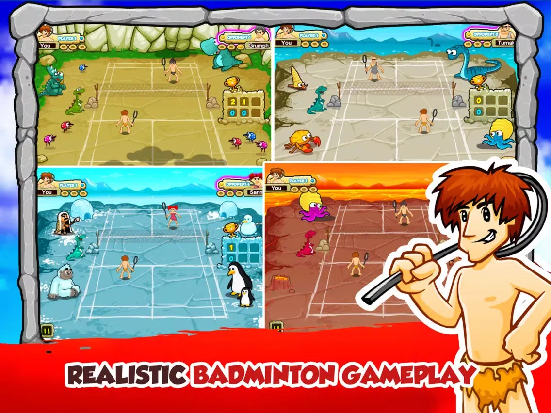 Caveman Birdminton iPad  Screenshots