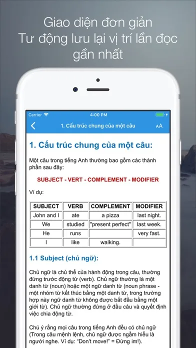 Скриншоты Ngữ pháp tiếng Anh - Grammar