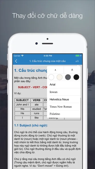 Скриншоты Ngữ pháp tiếng Anh - Grammar