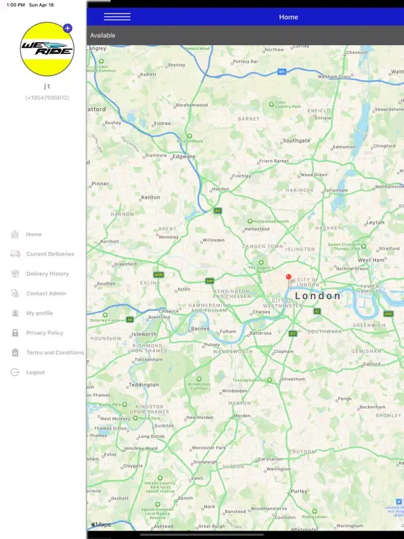 We Ride Demand Delivery Boy iPad 应用截图