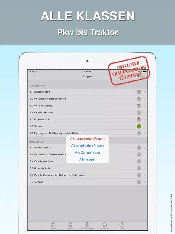 iFahrschule Theorie Trainer iPad  スクリーンショット