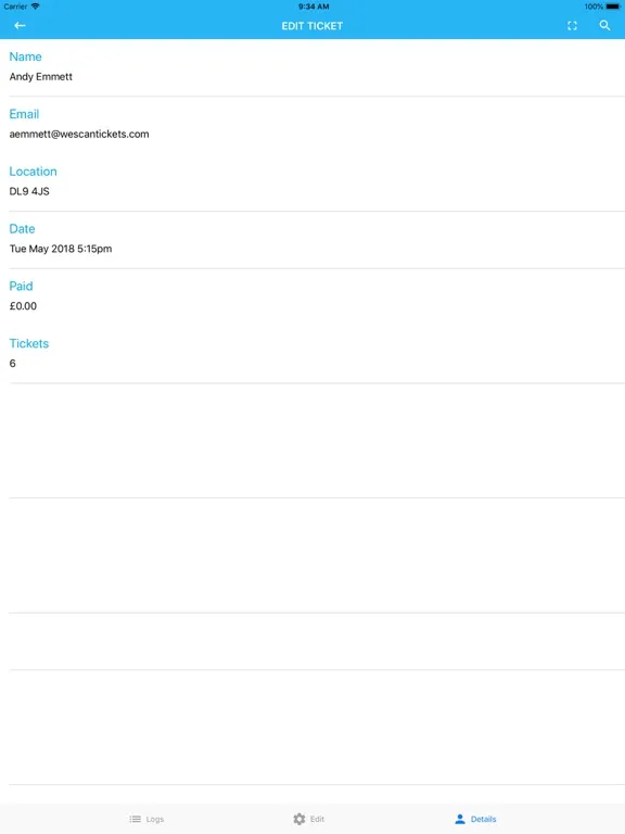 We Scan Tickets iPad  Screenshots