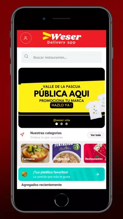 Capturas de tela do Weser delivery