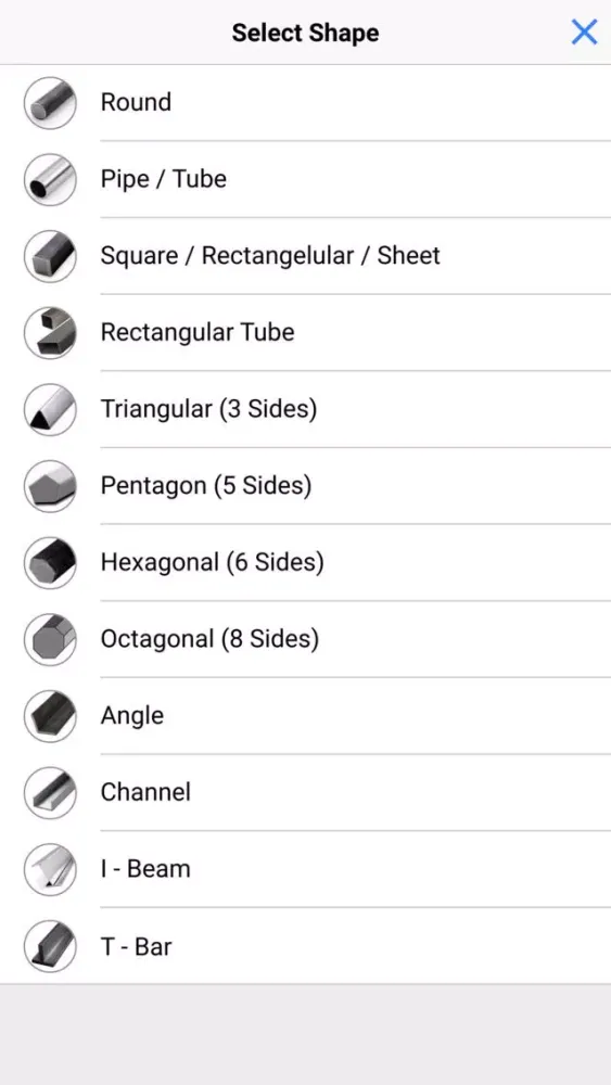 Metallo - Metal Weight Calc Screenshots