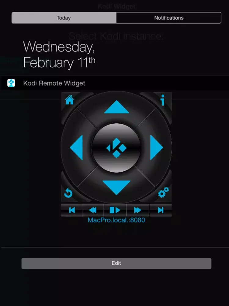 Kodi / XBMC Remote Control Widget iPad 应用截图