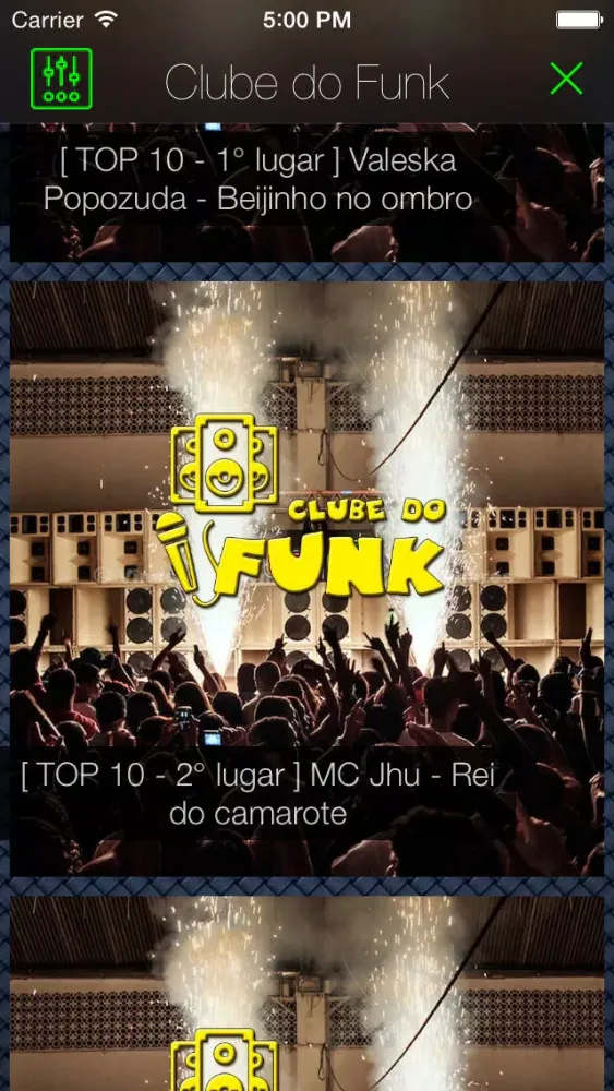 Tangkapan skrin Clube do Funk
