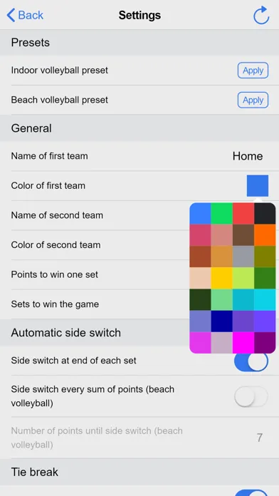 Tangkapan layar Volleyball Score Simple