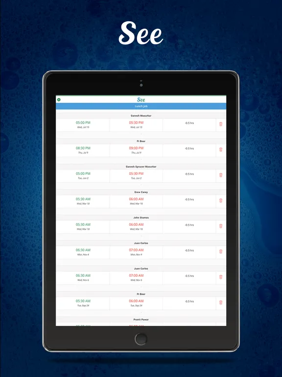 See Job Management iPad  스크린샷