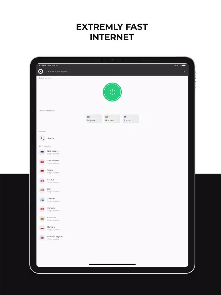 Zrzuty ekranu GS VPN iPad 
