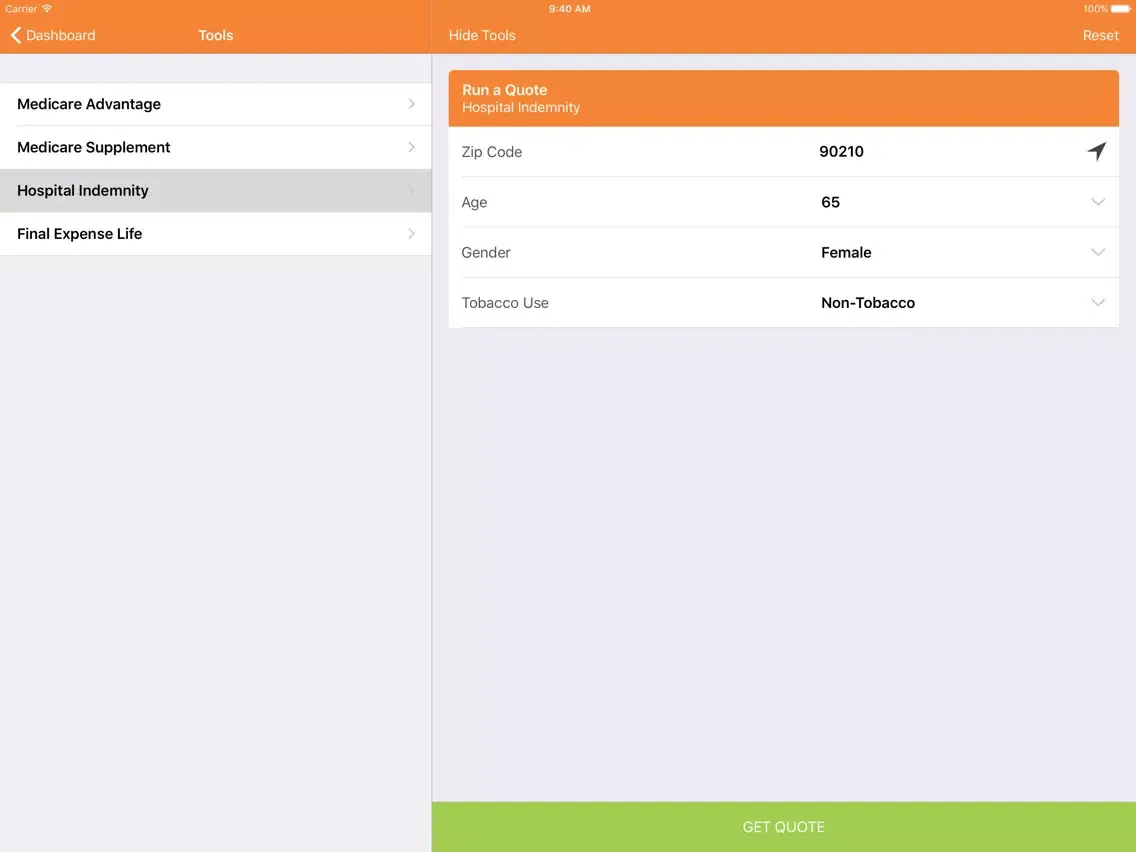 Скриншоты WAP Quoting Tools iPad 