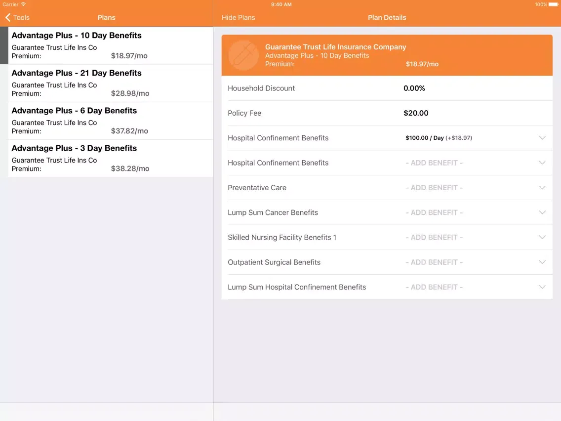 Скриншоты WAP Quoting Tools iPad 