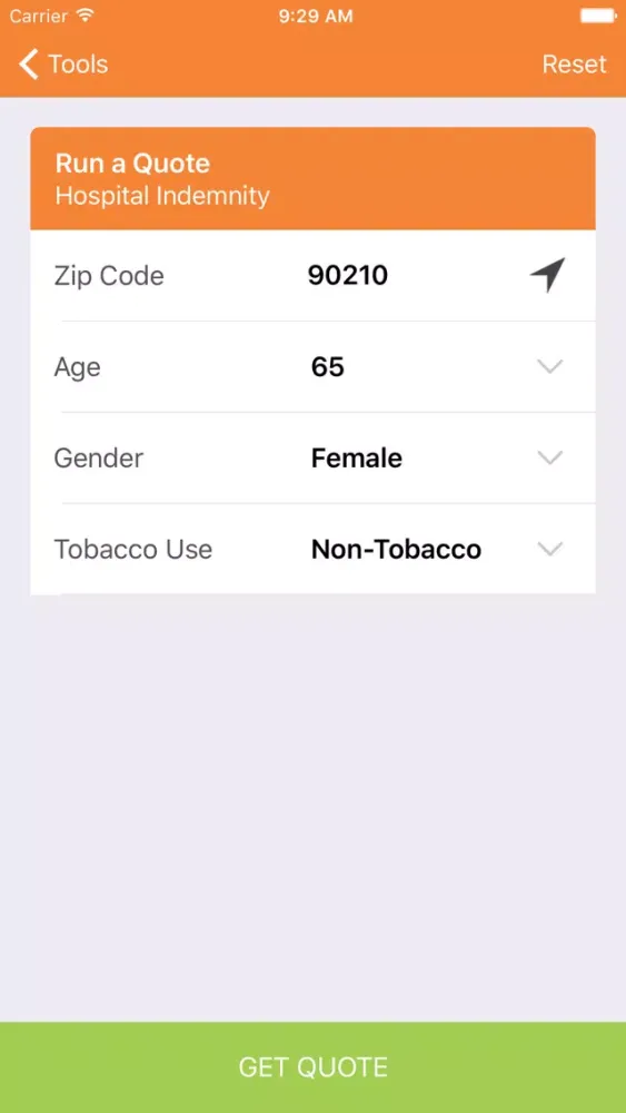 Скриншоты WAP Quoting Tools