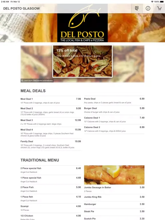 Del Posto Online iPad 应用截图