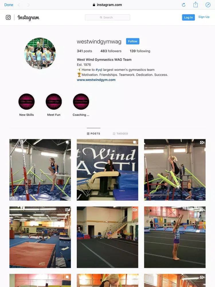 West Wind Gymnastics Club iPad  स्क्रीनशॉट