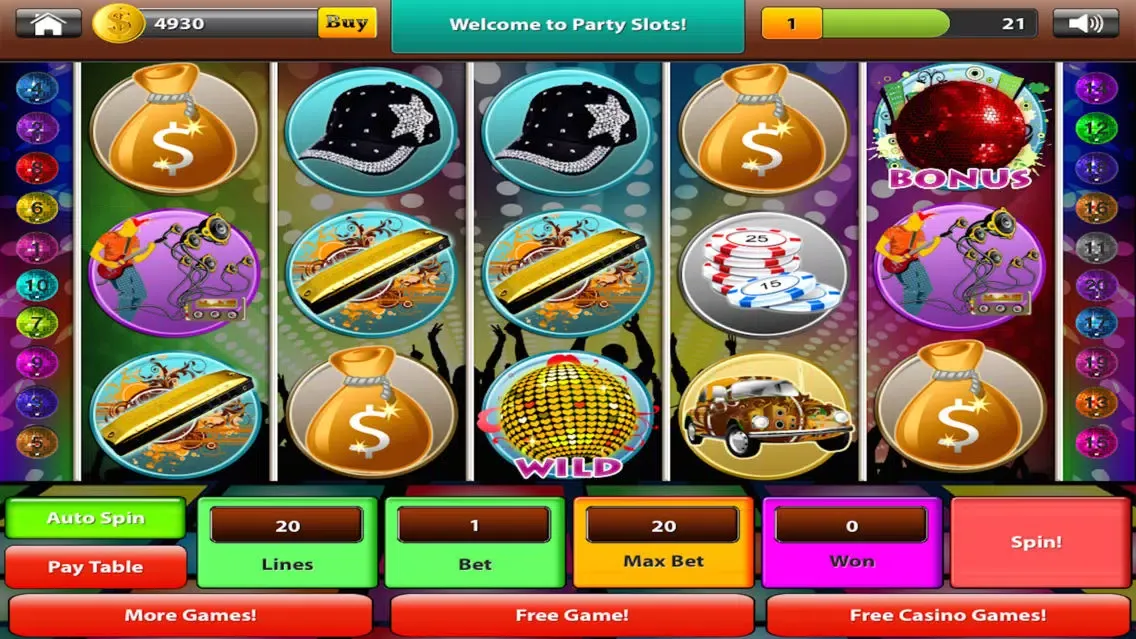 ภาพหน้าจอของ 80's Disco Funky Rock Club Party Slots