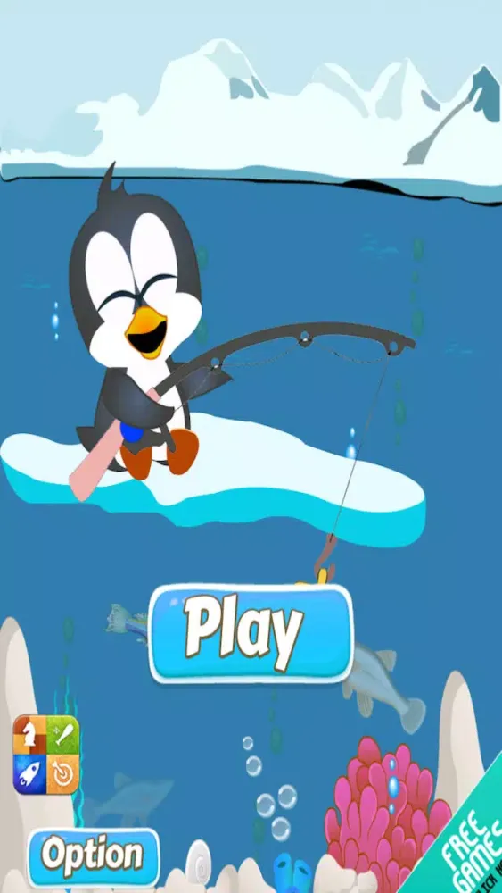 تصاویر Frozen Fish - Penguin in Suit Ice Fishing Free