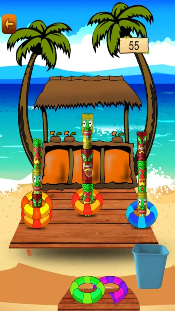 Screenshot di Tiki Bar Tossing Challenge - Fun Ring Shooting Blast Craze