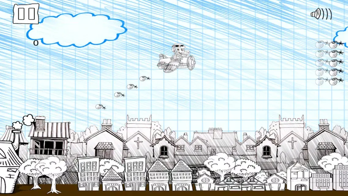 Sketch Man Airplane Bomber - Extreme Aerial Warfare Mayhem Free スクリーンショット