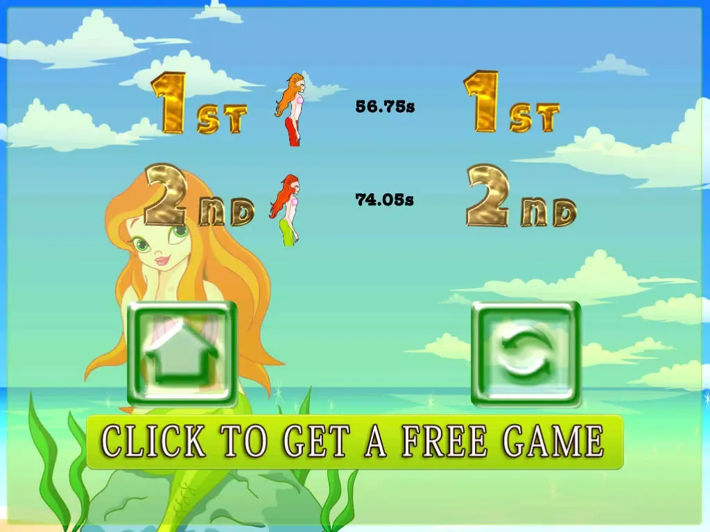 Скриншоты Mermaid Swim Meet medley relay butterfly stroke with water wings iPad 