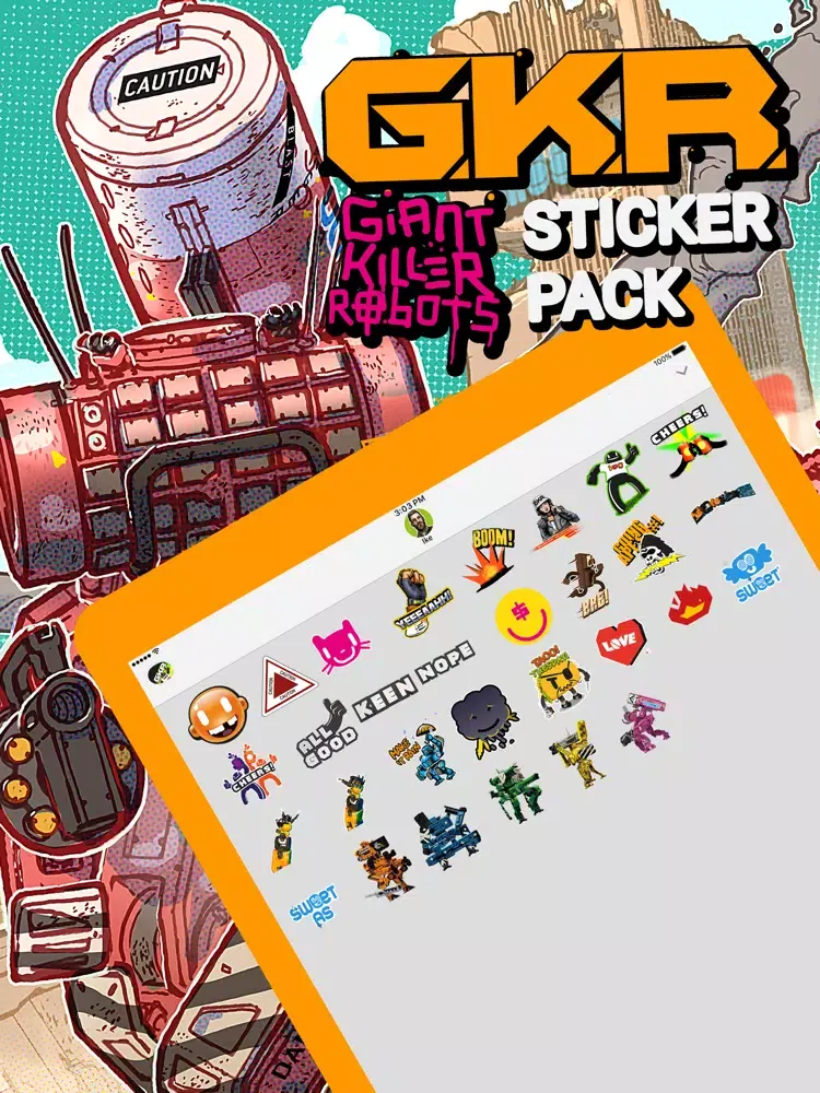 Capturas de tela do Giant Killer Robots Stickers iPad 