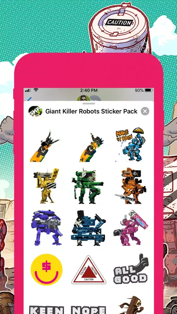 Capturas de tela do Giant Killer Robots Stickers