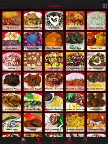 Capturas de tela do Persian Food Recipes iPad 