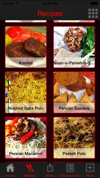 Capturas de tela do Persian Food Recipes