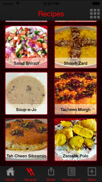 Capturas de tela do Persian Food Recipes