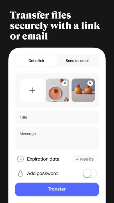 WeTransfer: Transfer Files स्क्रीनशॉट
