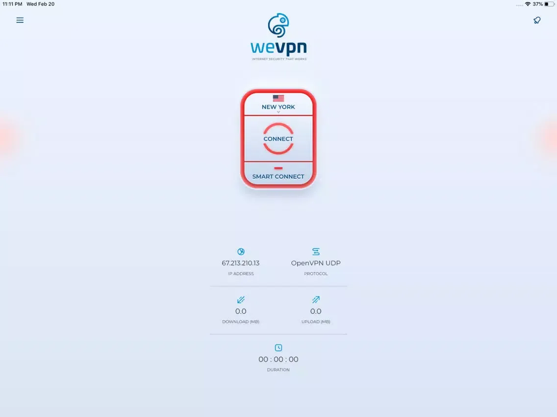 Screenshot di WeVPN Internet Security iPad 