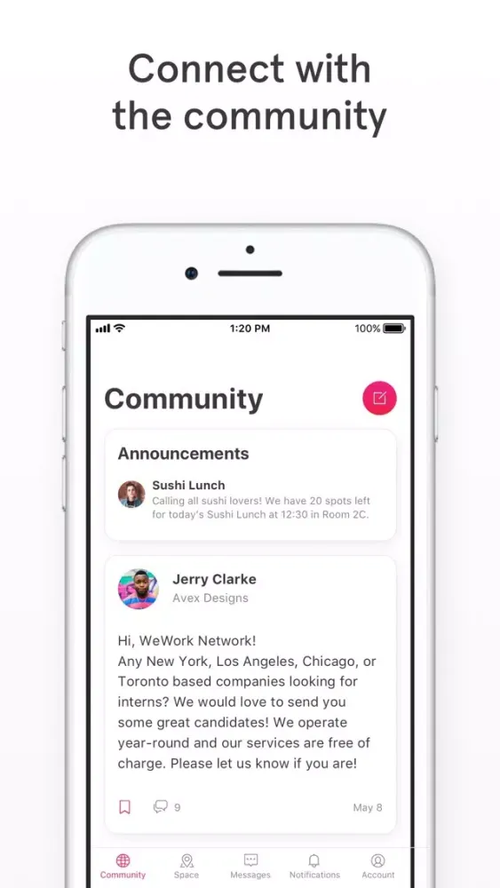 WeWork Member Screenshots