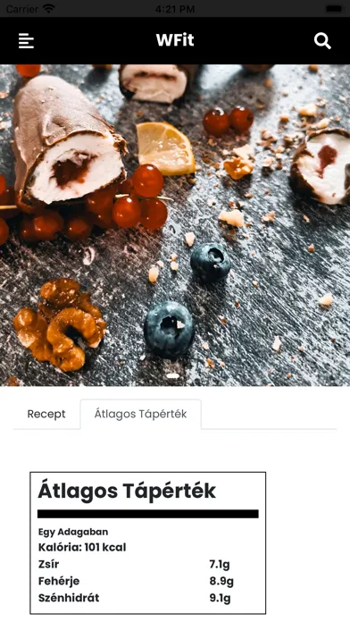 WFit Egészséges, Diétás Ételek स्क्रीनशॉट
