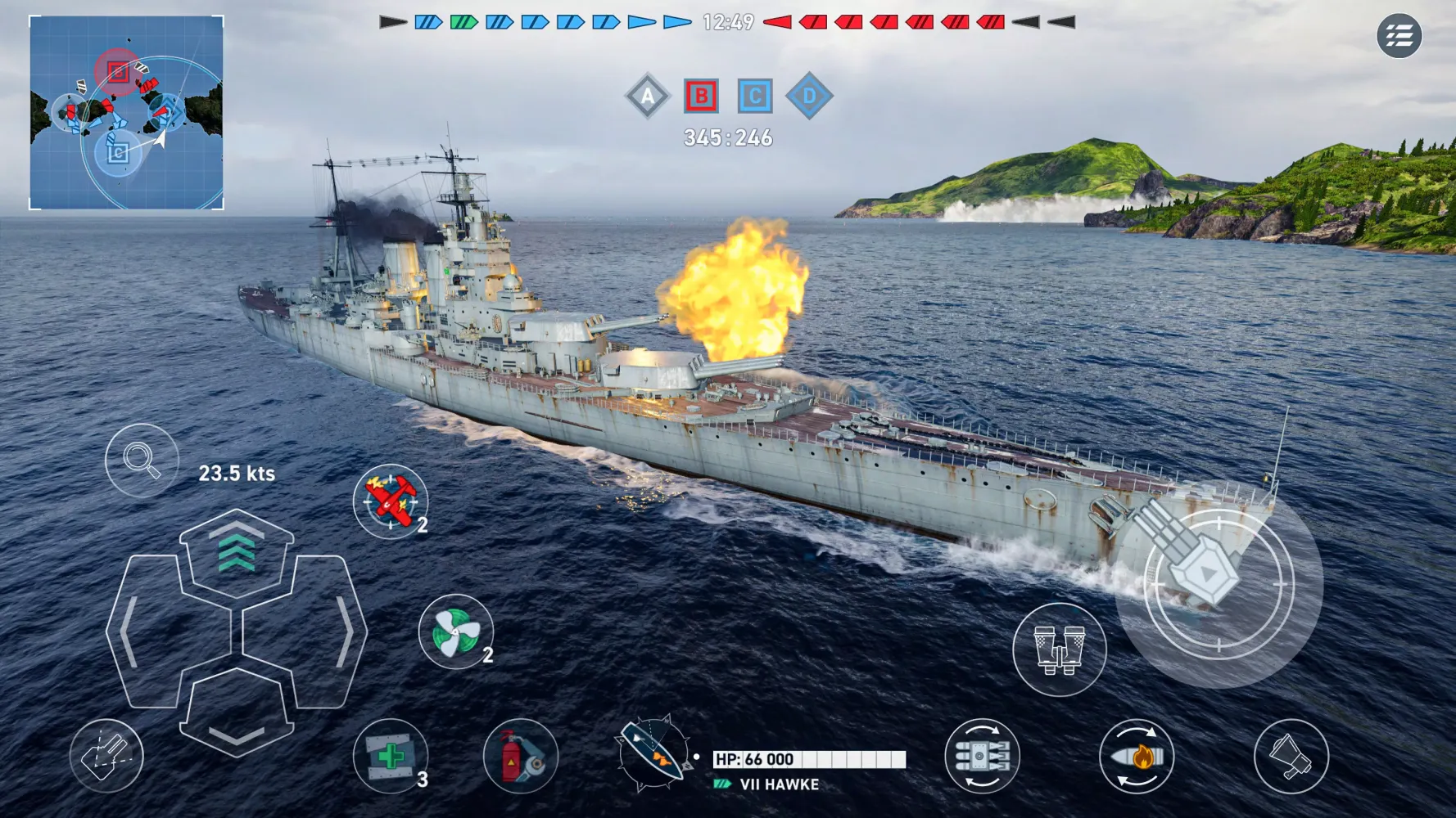 ภาพหน้าจอของ World of Warships Legends PvP