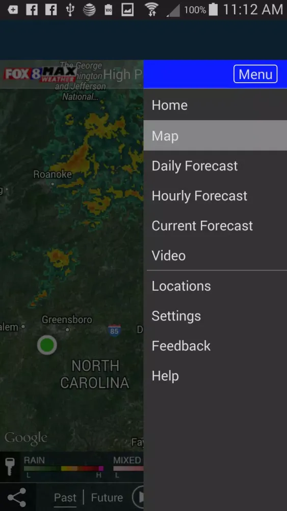 ภาพหน้าจอของ Fox8 Max Weather