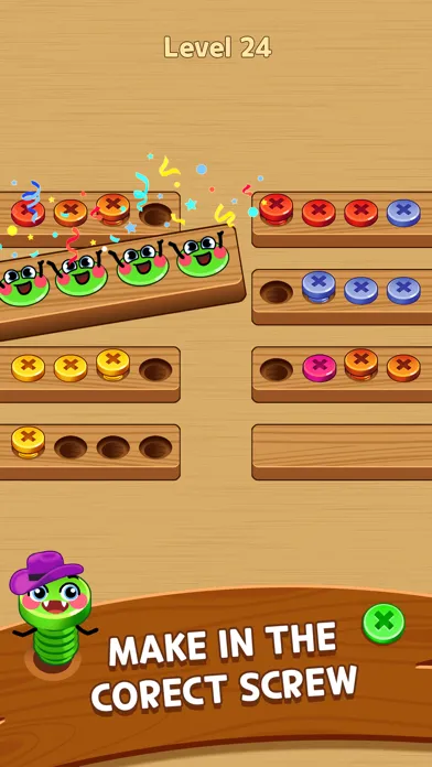 Ảnh chụp màn hình của Wood Screw: Color Sort Puzzle