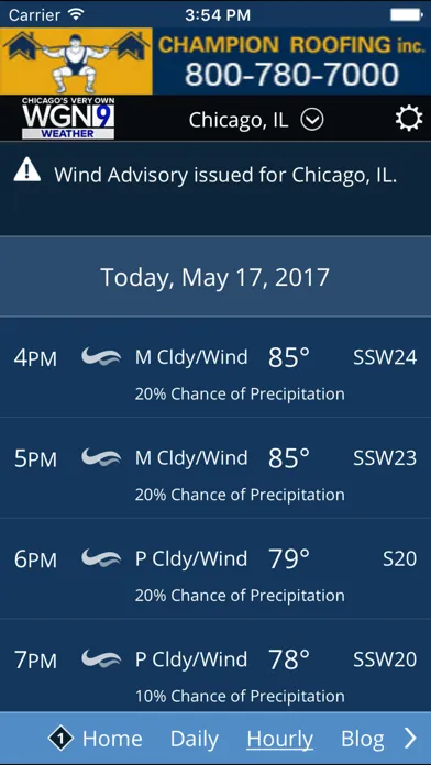 Captures d'écran de WGN-TV Chicago Weather