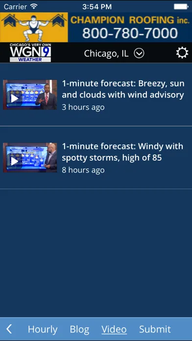 Captures d'écran de WGN-TV Chicago Weather