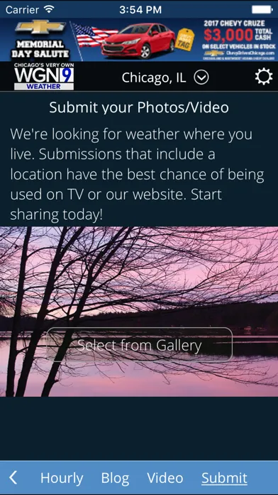 Captures d'écran de WGN-TV Chicago Weather