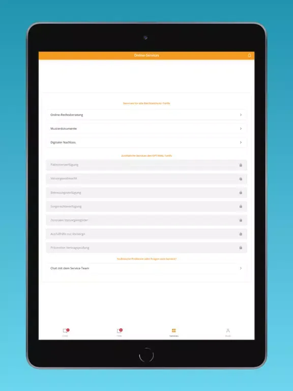 Tangkapan skrin WGVmeinRECHT iPad 
