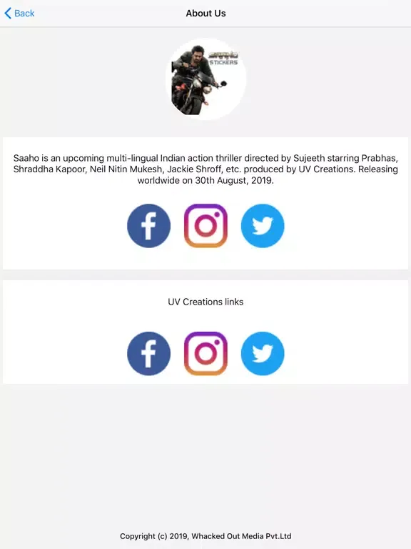 Saaho Stickers iPad  Ekran Görüntüleri