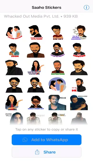 Saaho Stickers Ekran Görüntüleri