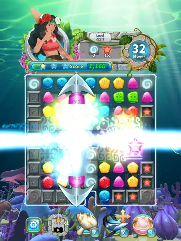Jewel Aloha- Match 3 Puzzle iPad  سکرین شاٹس