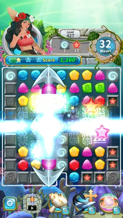 Jewel Aloha- Match 3 Puzzle سکرین شاٹس
