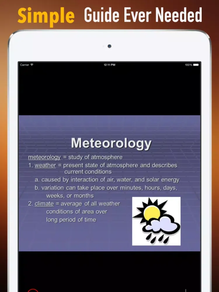 Capturas de tela do Meteorology Glossary: Cheatsheet with Study Guide iPad 