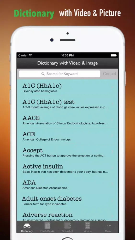Diabetes Glossary and Cheatsheet:Study Guide Screenshots