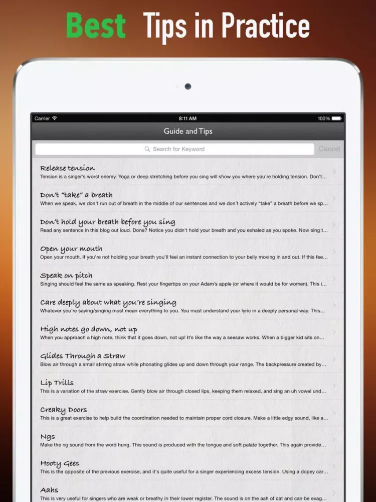 صور Singing Tips:New Approach and Sight Singing iPad 