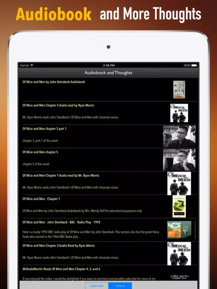 Captures d'écran de Quick Wisdom from Of Mice and Men iPad 