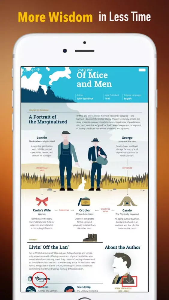 Captures d'écran de Quick Wisdom from Of Mice and Men