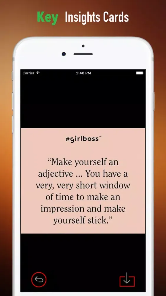 Capturas de pantalla de Quick Wisdom from GIRLBOSS:Key Insights