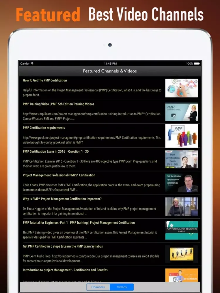 Скриншоты Project Management Professional Certification iPad 